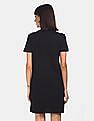 Calvin Klein Women Black Logo Trim T-Shirt Dress
