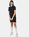 Calvin Klein Women Black Logo Trim T-Shirt Dress