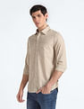 Flying Machine Spread Collar Slim Fit Shirt