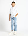 U.S. Polo Assn. Kids Boys Vertical Striped Oxford Shirt