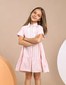 U.S. Polo Assn. Kids Girls Vertical Stripe Cotton Dress