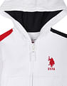 U.S. Polo Assn. Kids Hooded Colour Block Cotton Sweatshirt