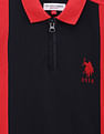 U.S. Polo Assn. Kids Boys Zipper Colour Block Polo Shirt