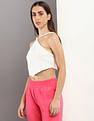 Calvin Klein Jeans Waffle Texture Halter Neck Top