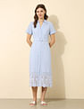 U.S. Polo Assn. Women Schiffli Midi Shirt Dress