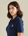 U.S. Polo Assn. Women Cotton Stretch Boxy Polo Shirt
