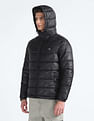 Flying Machine Detachable Hood Brand Print Puffer Jacket
