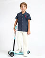 U.S. Polo Assn. Kids Boys Geometric Printed Relaxed Fit Shirt