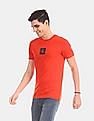 Calvin Klein Men Red Slim Fit Centre Monogram Box Print T-Shirt