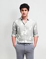 Arrow Newyork Satin Weave Abstract Shirt