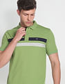 Arrow Sports Striped Cotton Blend Polo Shirt