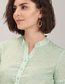 U.S. Polo Assn. Women Mandarin Collar Abstract Print Evening Top