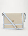 Tommy Hilfiger Solid Blue Polyester Sling Bags