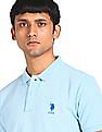 U.S. Polo Assn. Ribbed Collar Solid Polo Shirt