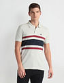 Arrow Sports Horizontal Stripe Pique Polo Shirt