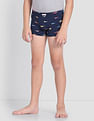 USPA Innerwear Boys Mid Rise Cotton Spandex OKT01 Trunks - Pack Of 2