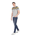 AD by Arvind Horizontal Stripe Cotton Polo Shirt