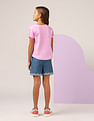 U.S. Polo Assn. Kids Girls Stud Detailed Relaxed Fit T-Shirt