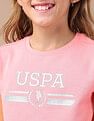 U.S. Polo Assn. Kids Girls Brand Printed Blousan T-Shirt