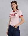 Tommy Hilfiger Womens Pink Logo T-Shirts