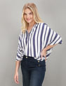 U.S. Polo Assn. Women Extended Sleeve Vertical Stripe Top