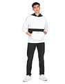 Calvin Klein Jeans Men White Colour Block Hooded Sweatshirt