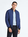 Flying Machine Stand Collar Solid Bomber Jacket