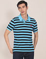 U.S. Polo Assn. Ribbed Collar Striped Polo Shirt
