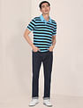 U.S. Polo Assn. Ribbed Collar Striped Polo Shirt