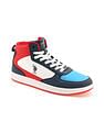 U.S. Polo Assn. Men Myles Red Retro Court Mid Top Sneakers