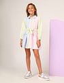 U.S. Polo Assn. Kids Girls Vertical Striped Shirt Dress