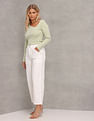 U.S. Polo Assn. Women Long Sleeve V-Neck Top