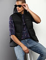 Tommy Hilfiger Men Black Sleeveless High Loft Padded Jacket