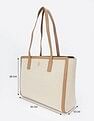 Tommy Hilfiger Solid Brown Polyester Tote Bag