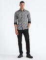 Flying Machine Graphic Print Satin Shirt