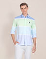 U.S. Polo Assn. Spread Collar Colour Block Casual Shirt