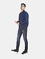 Calvin Klein Men Royal Blue Long Sleeve Zip Up Bomber Jacket