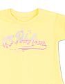 U.S. Polo Assn. Kids Girls Light Yellow Crew Neck Brand Print T-Shirt