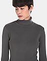 U.S. Polo Assn. Women High Neck Patterned Knit Sweater