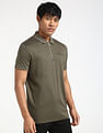 Calvin Klein Regular Half Zip Cotton Polo Shirt
