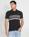 Arrow Sports Horizontal Stripe Compact Cotton Polo Shirt