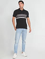 Arrow Sports Horizontal Stripe Compact Cotton Polo Shirt