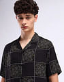 Flying Machine Cuban Collar Cotton Shirt