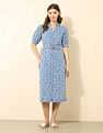 U.S. Polo Assn. Women Schiffli Midi Shirt Dress