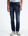 Flying Machine Mid Rise Slash Slim Tapered Fit Jeans