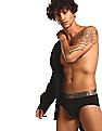 Calvin Klein Underwear Men Black Elasticized Logo Waistband Hipster Briefs