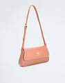 U.S. Polo Assn. Women Flap Closure Solid Baguette bag