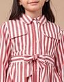 U.S. Polo Assn. Kids Girls Vertical Striped Shirt Dress
