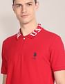 U.S. Polo Assn. Branded Collar Solid Polo Shirt