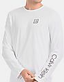 Calvin Klein Men White Round Neck Long Sleeve T-Shirt